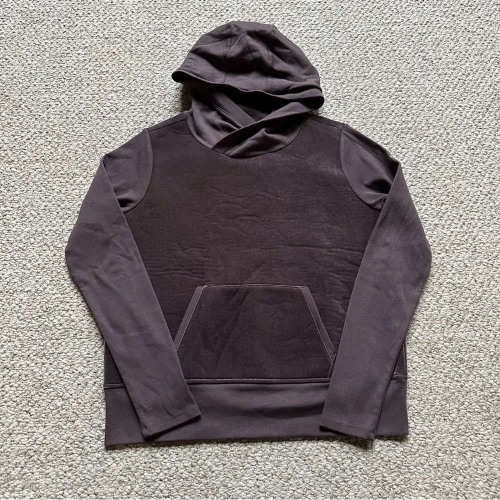 ALO Yoga Purple Velvet Front Hoodie Sweatshirt